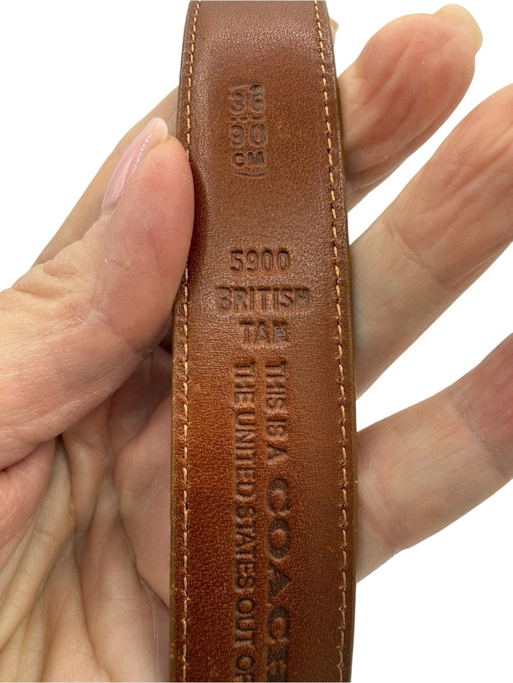 Coach English Bridle Leather Belt British Tan 36 - Picture 9 of 16